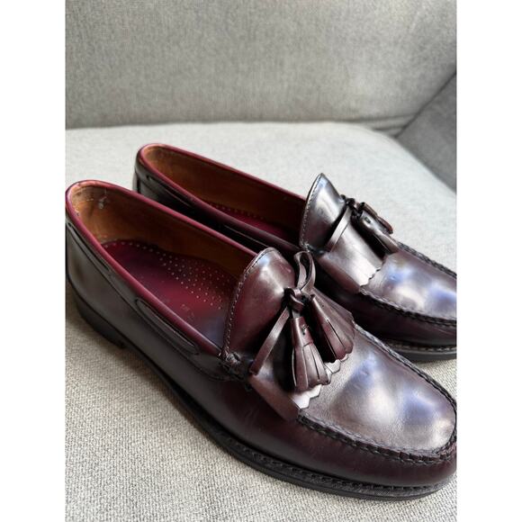 L L Bean Mens Kiltie Loafer Dress Shoes Burgundy Moc Toe Tasseled Slip On Sz 10 main image 7